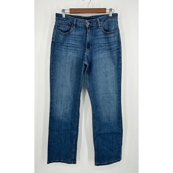 LL Bean BeanFlex Jeans Women 12 M/T Bootcut Leg Favorite Fit High Rise - Picture 1 of 12